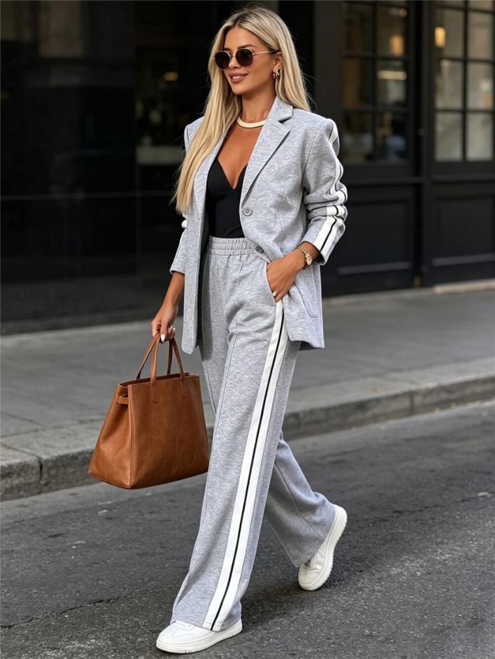NWT Business Casual Chic Pants Set - Gray - Picture 5 of 7